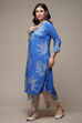 Blue LIVA Straight Printed 2 Piece Set image number 3