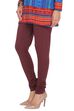 Brown Cotton Knitted Churidar image number 2