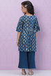 Black Rayon Flared Printed kurta Set image number 4