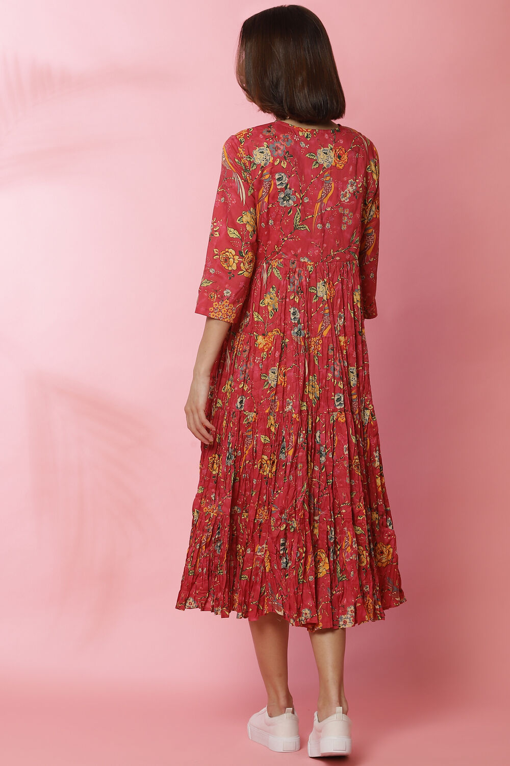 Pink Cotton Fusion Dress image number 5