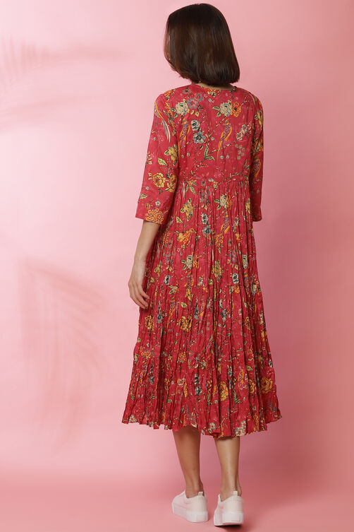Pink Cotton Fusion Dress image number 5
