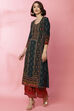 Rust LIVA Straight Printed Kurta image number 3