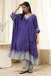 Blue Printed Kaftan-Style Kurta Set image number 3