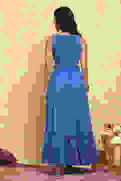 Electric Blue Polyester Dress image number 3