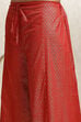 Red Cotton Printed Straight Suit Set image number 2