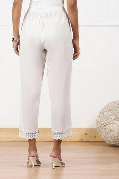 White Regular Cotton Pants image number 5