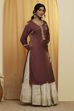 Mauve Viscose Rayon Sheen Straight Kurta image number 3