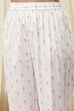 White and Pink Cotton Printed Straight Suit Set image number 2