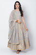 Grey Poly Cotton Lehenga Set image number 0