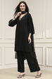 Black Viscose Rayon Relaxed Solid Suit Set image number 3