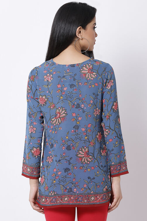 Yellow Art Silk Straight Printed Kurti image number 5