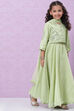 Green Modal Blend Straight Embroidered Suit Set image number 6