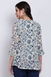 Cream Art Silk Straight Printed Kurti image number 5