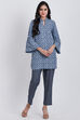 Denim Blue Cotton Straight Printed Kurta image number 4