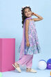 Pink Cotton Printed Tiered Suit Set image number 5