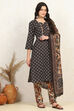 Green Cotton Printed Unstitched Suit Set image number 6