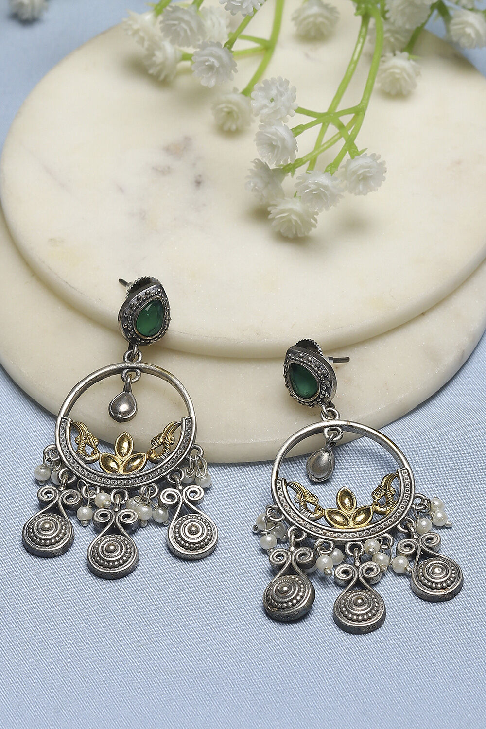 Green Brass Drop & Danglers image number 0