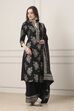 Black Cotton Straight Kurta Palazzo Suit Set image number 5