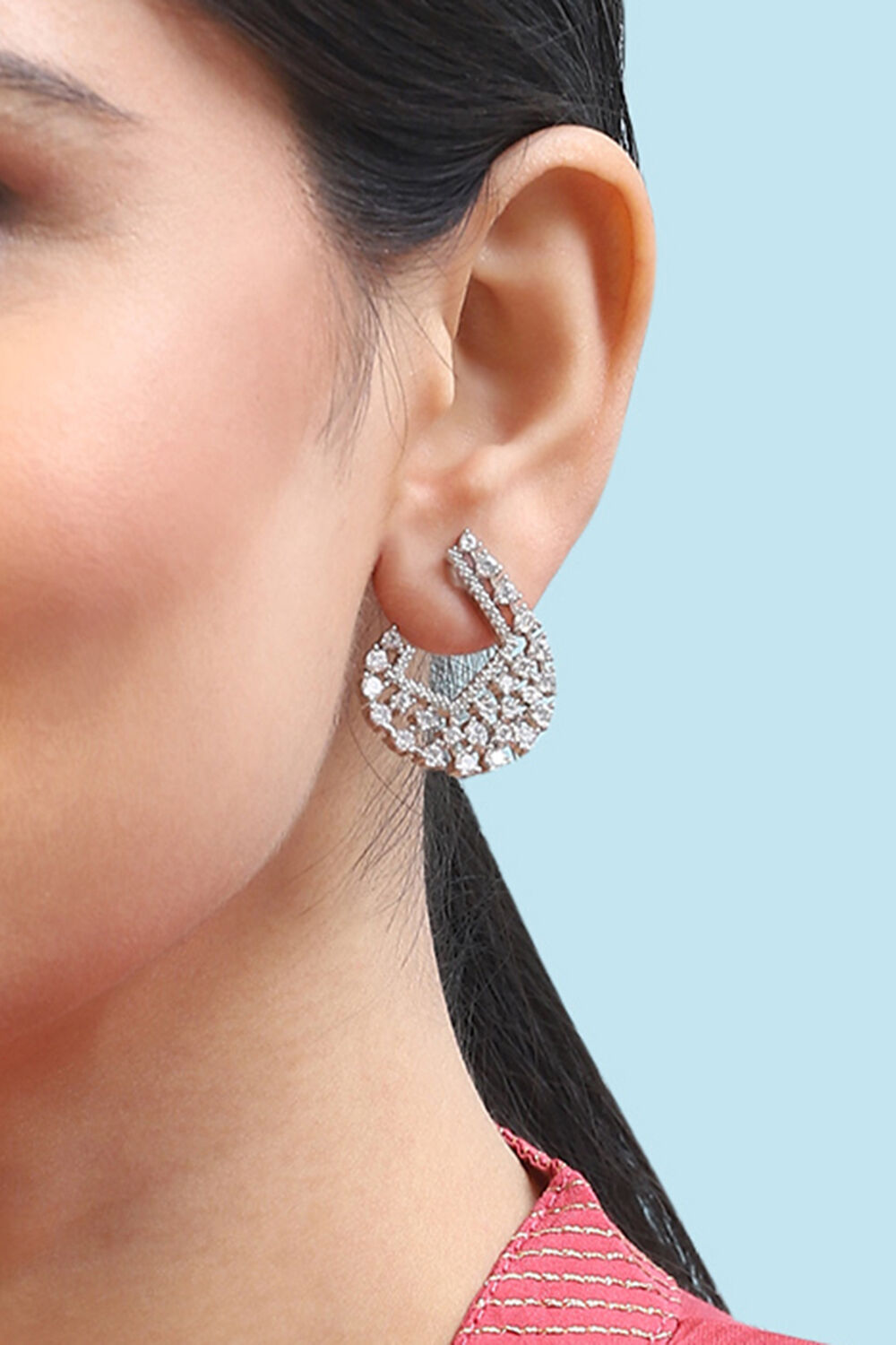 White Brass Earrings image number 1