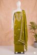 Green Chanderi Printed Unstitched Suit Set image number 4