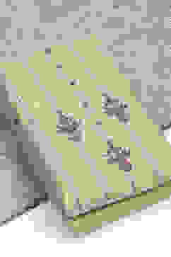 Beige Chanderi Unstitched Suit Set image number 5