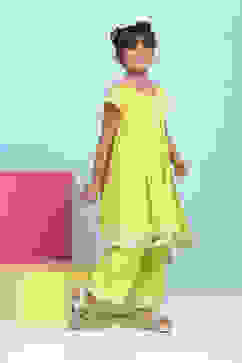 Green Cotton Embroidered Anarkali Suit Set image number 5