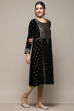 Brown Poly Velvet Straight Printed Kurta image number 4