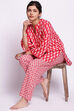 Dark Pink Cotton Printed Loungewear Set image number 0