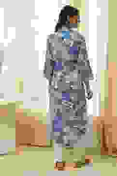 Blue Pure Cotton Floral Straight Kurta image number 3