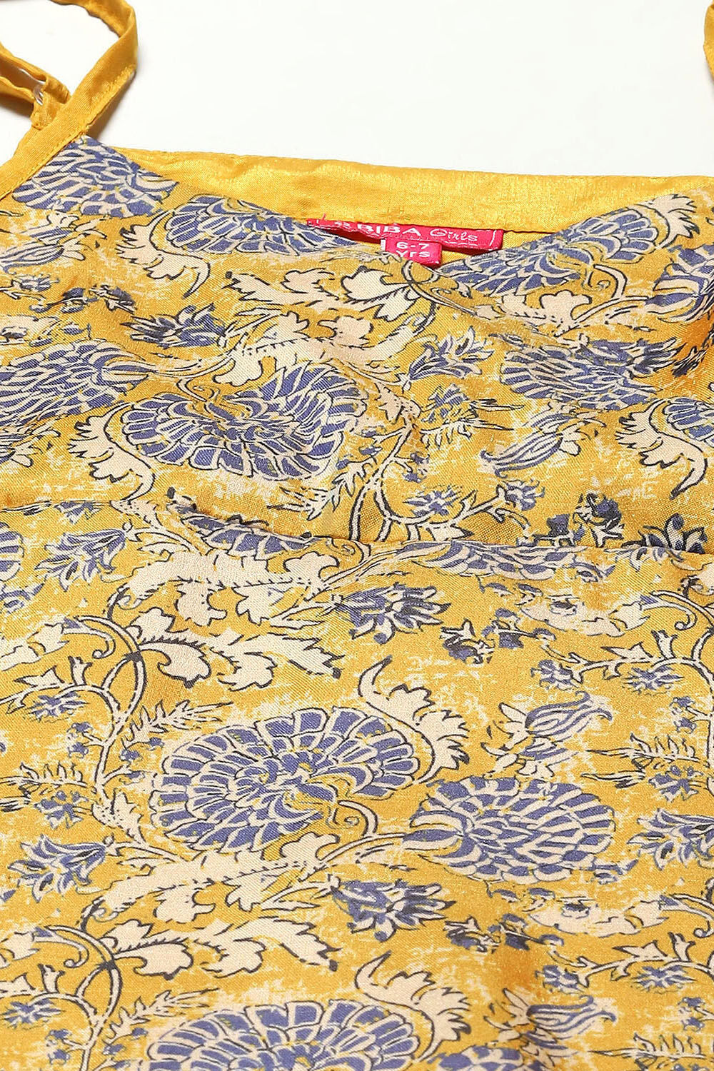 Yellow Poly Viscose Straight Printed Suit Set image number 1