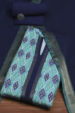 Blue Cotton Modal Digital Print Unstitched Suit Set image number 0