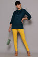 Black Cotton Blend Solid Churidar image number 5