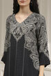 Black Printed Straight Kurta Set image number 1