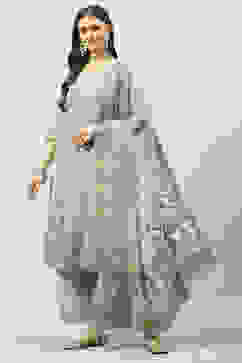 Mint Green Art Silk Straight Kurta Palazzo Suit Set image number 0