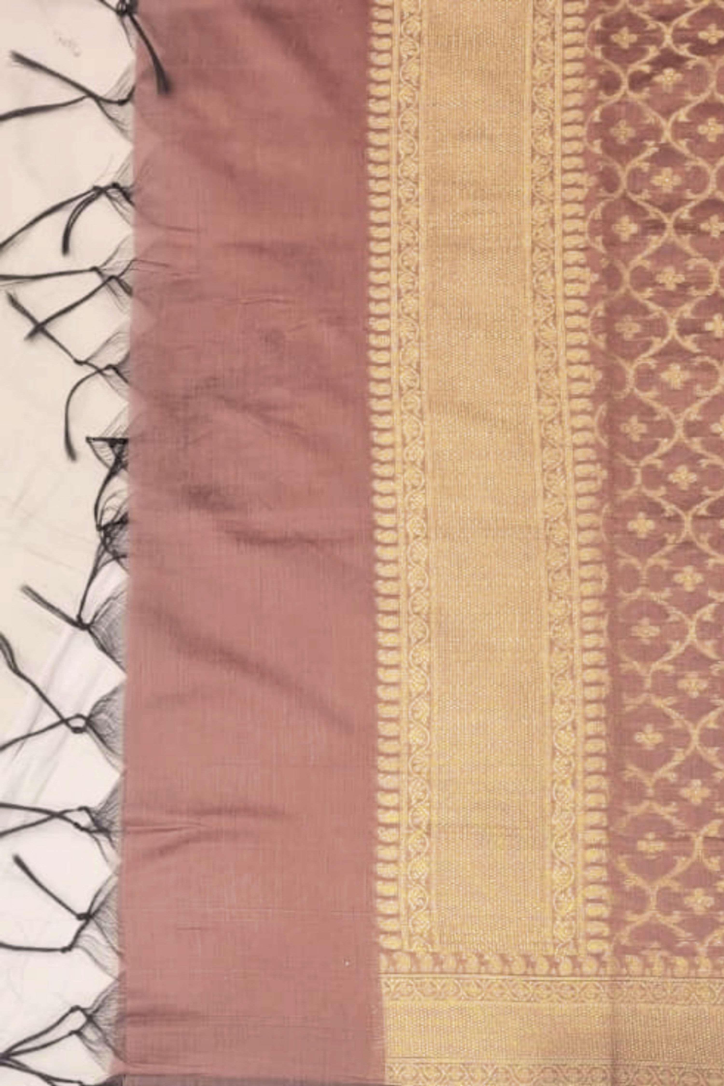 Rust Chanderi Banarsi Weave Unstitched Suit Set image number 4