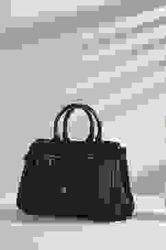 Black PU Satchel image number 0
