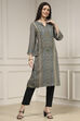 Blue Viscose Rayon Straight Printed Kurta image number 4