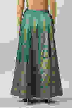 Green Art Silk Skirt image number 4