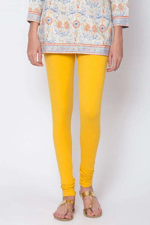White Cotton Blend Dyed Churidar image number 1