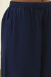 Navy Blue Viscose Solid Straight Palazzos image number 1
