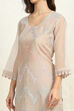 Peach-Coloured Floral Embroidered Unstitched Suit Set image number 6
