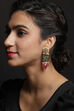 Pink And Green Kundan Earrings image number 1