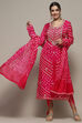 Orange Silk Blend Unstitched Suit set image number 1