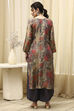 Grey Tissue Printed Embroidered Unstitched Suit Set image number 5