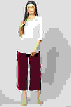 Maroon Velvet Palazzo image number 5