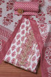 White Cotton Unstitched Suit Set image number 0