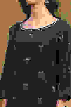 Blue Cotton Yard Dyed Straight Suit Set image number 1