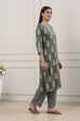 Blue Viscose Rayon Straight Kurta Palazzo Set image number 5