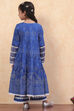 Blue Cotton Printed Flared Festive Tiered Suit Set image number 4
