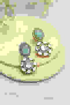 Mint Green Brass Drop & Danglers image number 0